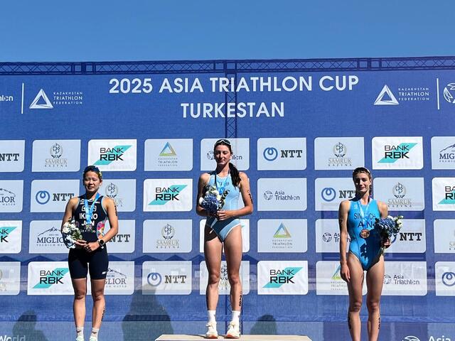 Бронза на этапе кубка Азии по триатлону на олимпийской дистанции в Казахстане!